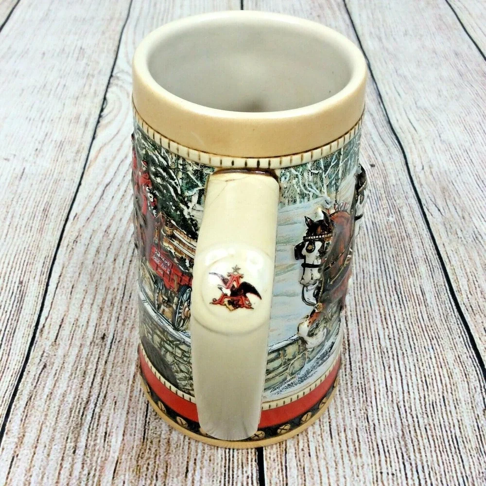 1988 Anheuser Busch Budweiser Clydesdale Holiday Beer‎ Stein Collectors Series